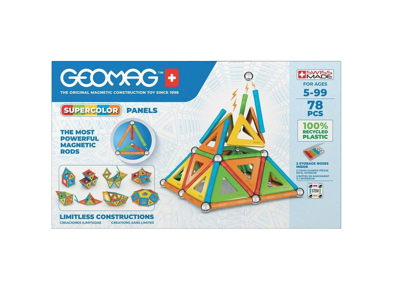 Конструктор магнитный Geomag Многоцвет пластины GM379