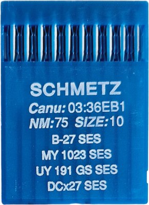 

Набор игл для промышленной швейной машины, DCx27 75 SES Sch-10