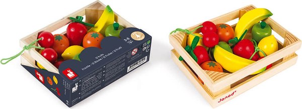 Набор игрушечных продуктов Janod Набор фруктов в ящике J05610