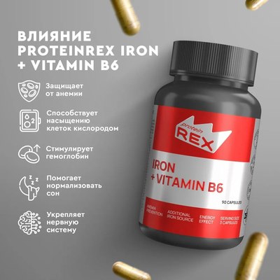 Витаминно-минеральный комплекс Rexy Iron + Vinamin B6 (49г)