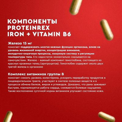 Витаминно-минеральный комплекс Rexy Iron + Vinamin B6 (49г)