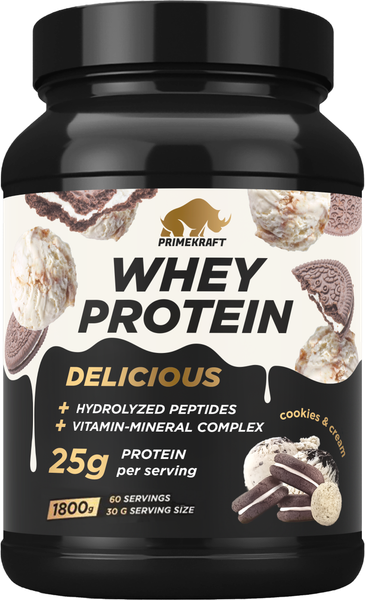 Протеин Prime Kraft Whey Deliсious Печенье и крем
