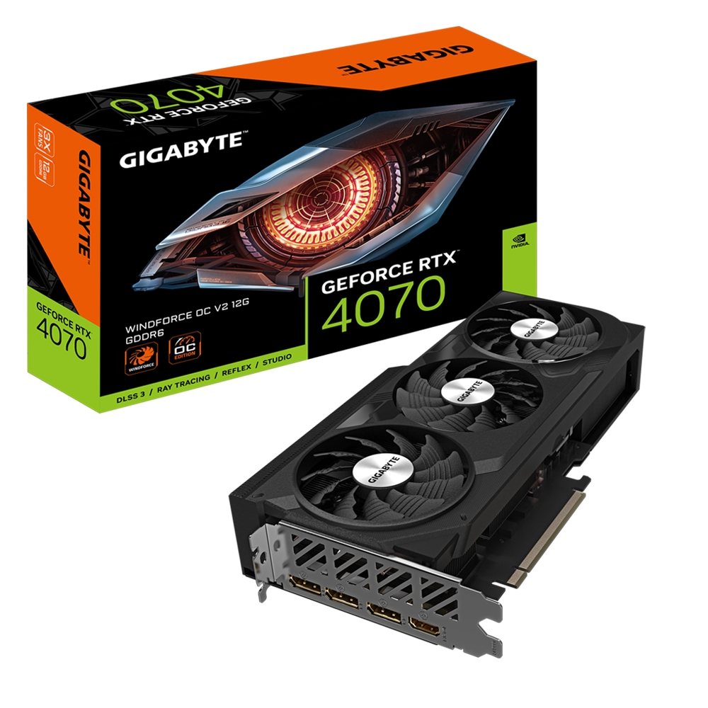 Видеокарта Gigabyte RTX4070 12GB DDR6 (GV-N4070WF3OCV2-12GD)