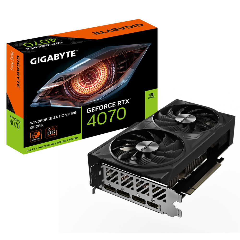 Видеокарта Gigabyte RTX4070 12GB DDR6 (GV-N4070WF2OCV2-12GD)