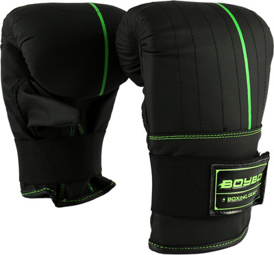 Боксерские перчатки BoyBo B-series снарядные (XS, черный/зеленый) - 