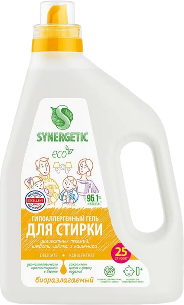Гель для стирки Synergetic Delicate биоразлагаемый (1.5л)