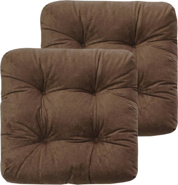 Изображение товара Комплект подушек на стул MATEX Velours / 49-524 (коричневый, 2шт)