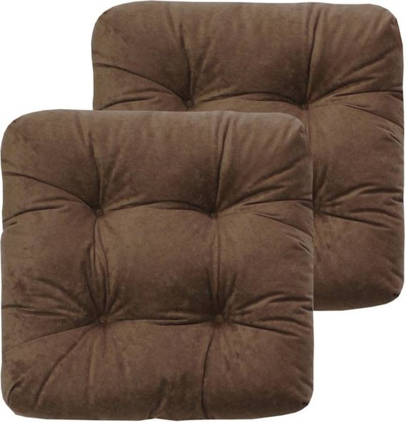 Изображение товара Комплект подушек на стул MATEX Velours / 49-524 (коричневый, 2шт)