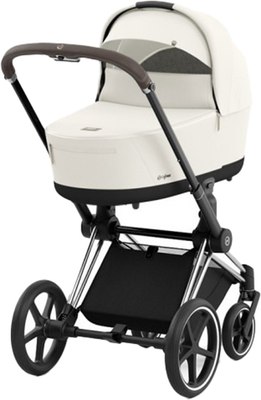 Детская универсальная коляска Cybex Priam IV Chrome Brown 2 в 1 (Off White)