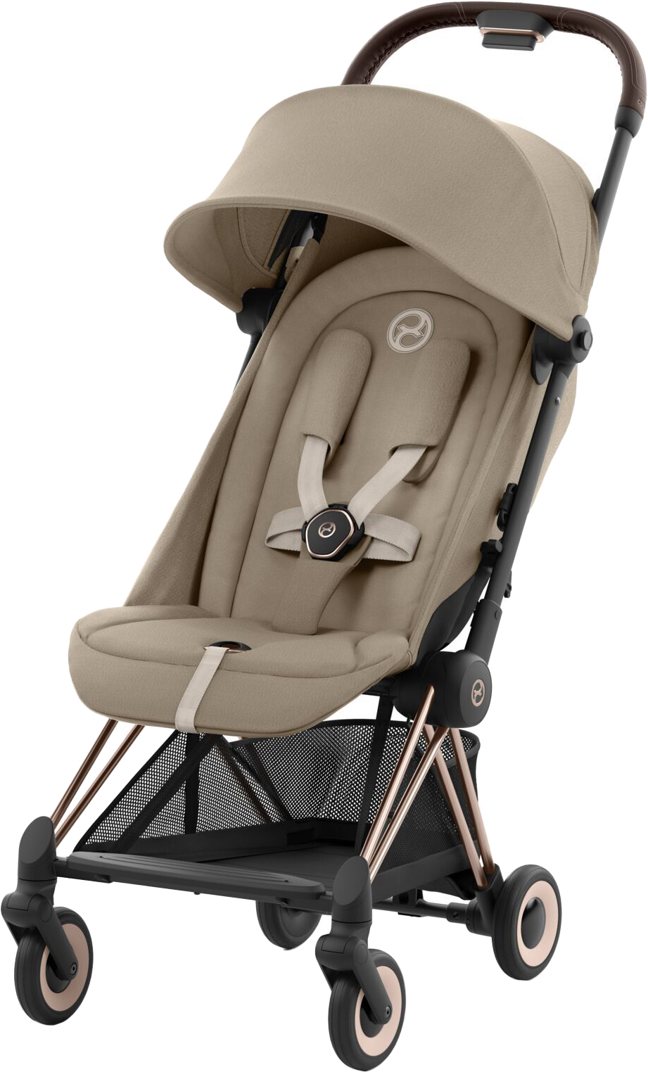 Детская прогулочная коляска Cybex Coya Rosegold с дождевиком