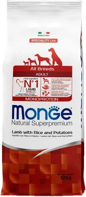 Сухой корм для собак Monge Speciality Line Monoprotein с ягненком, рисом и картофелем (12кг)