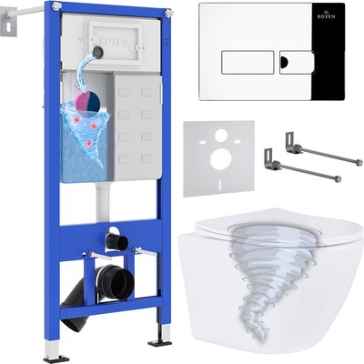 Унитаз подвесной с инсталляцией Roxen StounFix Dual Fresh 968316 - 