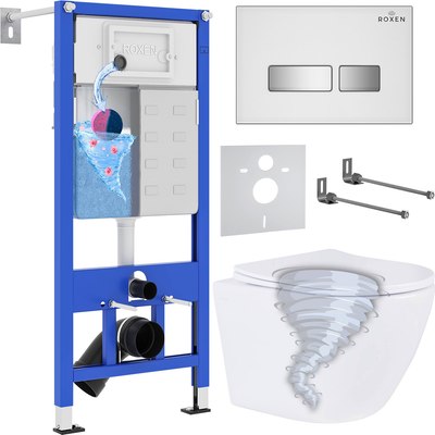 

Унитаз подвесной с инсталляцией, StounFix Dual Fresh 968395