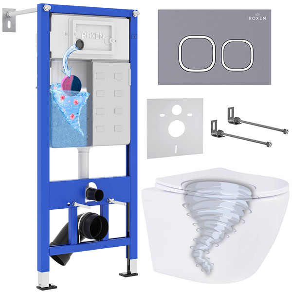 Инсталляция с унитазом подвесным Roxen StounFix Dual Fresh 968389