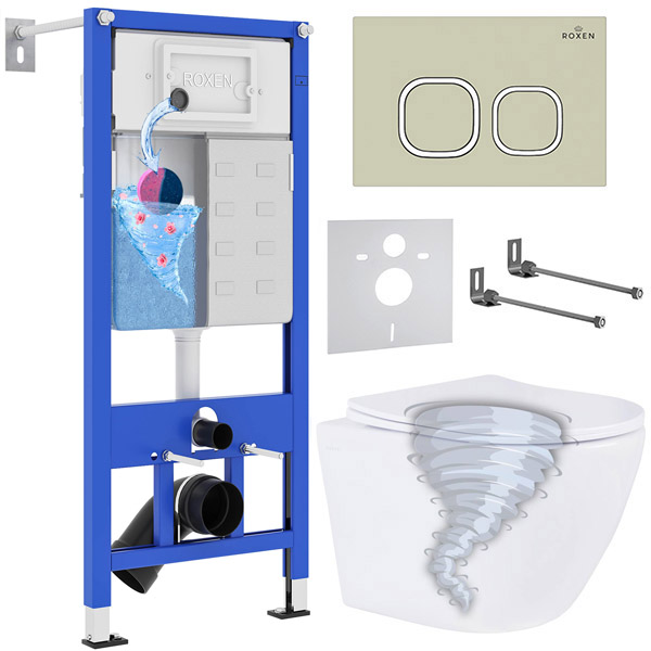Инсталляция с унитазом подвесным Roxen StounFix Dual Fresh 968388