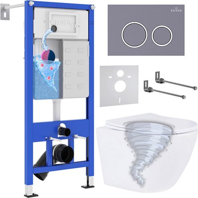 

Унитаз подвесной с инсталляцией, StounFix Dual Fresh 968349