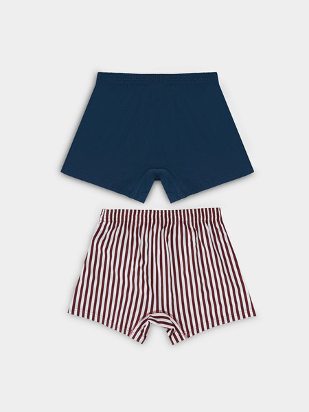 Изображение товара Комплект мужских трусов Mark Formelle 411152-2 (р.110-120, темно-красная полоска/морская глубина)