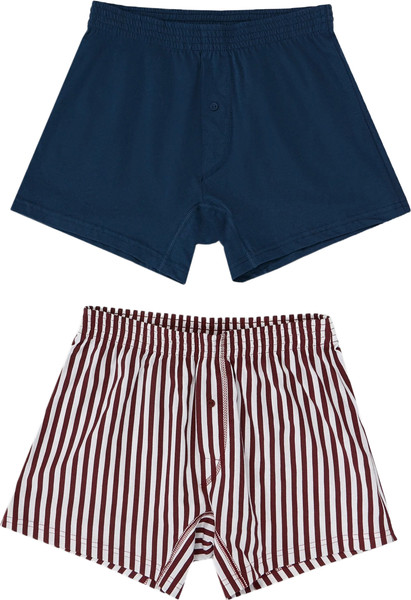 Изображение товара Комплект мужских трусов Mark Formelle 411152-2 (р.110-120, темно-красная полоска/морская глубина)