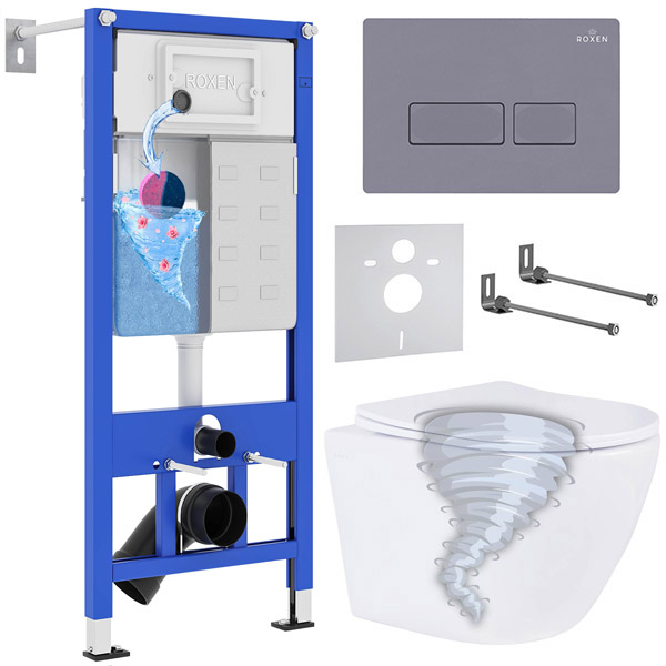 Инсталляция с унитазом подвесным Roxen StounFix Dual Fresh 968330