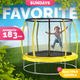 Батут Sundays Favorite Premium 6FT (желтый, с сеткой) - 