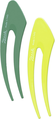 Набор заколок для волос Janeke Hair Clip JG49020 LIM (2шт, лайм/фисташка) - 