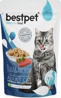 Влажный корм для кошек Bestpet Cat тунец и анчоусы в желе (85г) - 