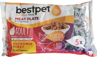 Влажный корм для кошек Bestpet Мясная тарелка для взрослых кошек (5x85г) - 