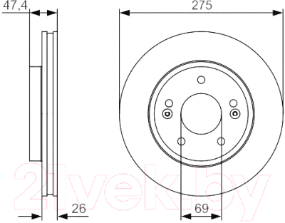 

Тормозной диск Bosch, 0986479R26