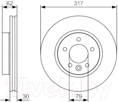 

Тормозной диск Bosch, 0986479S25