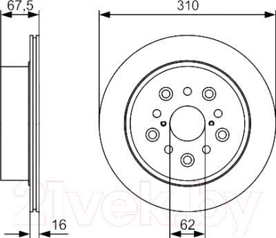 

Тормозной диск Bosch, 0986479R25