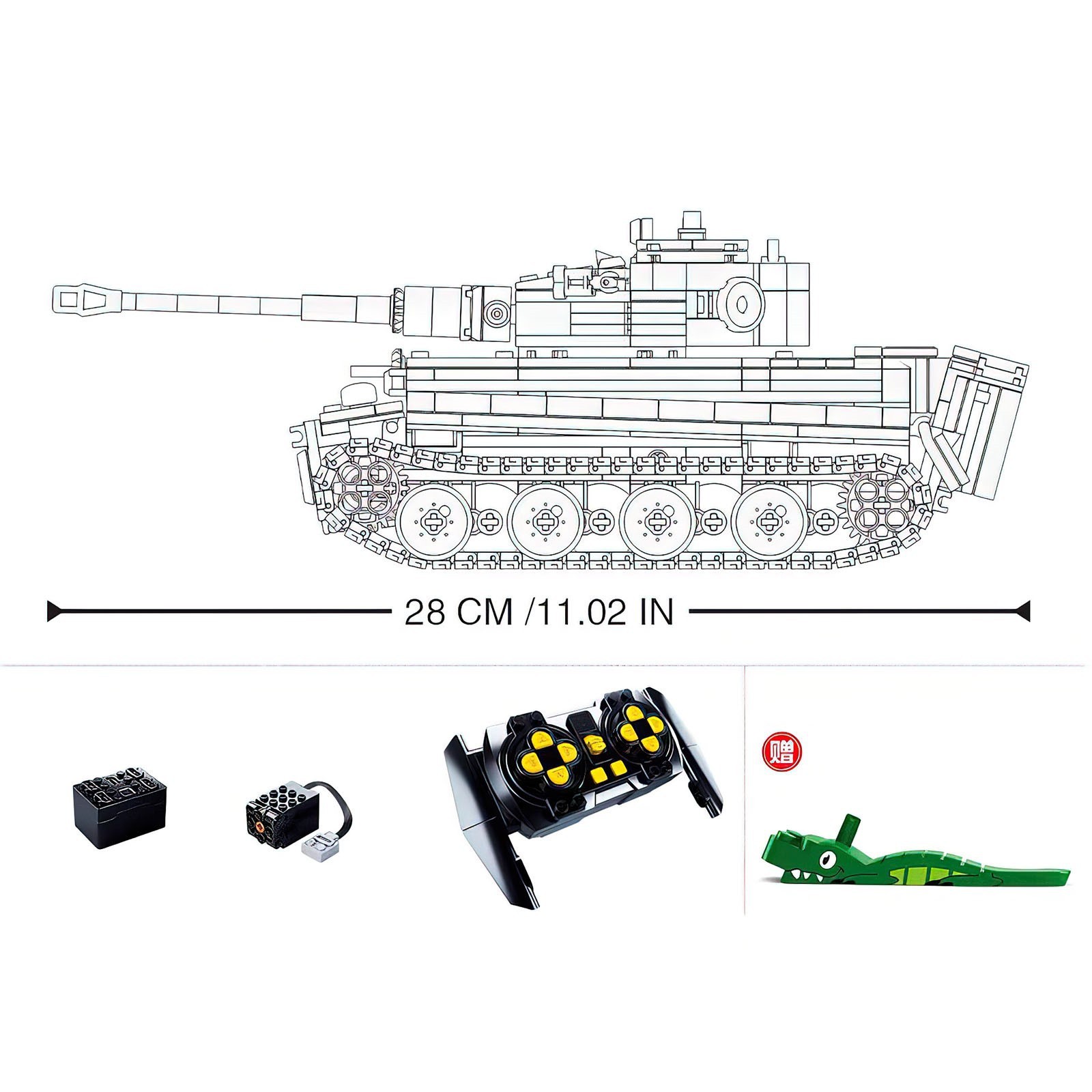 Конструктор управляемый Sluban Механо. Немецкий танк Tiger M38-B0851 / 9590275