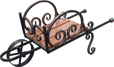 Телега декоративная для сада СтальСнабДизайн Тачка садовая -
