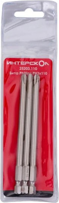Набор бит Интерскол Phillips PH3х110 (25203.110) - 