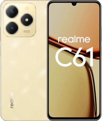 Смартфон Realme C61 6GB/128GB / RMX3930 (блестящий золотой)