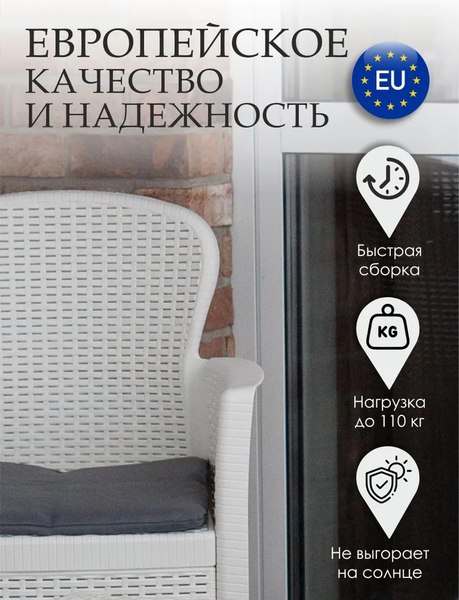 Комплект садовой мебели Ipae Progarden Akita / AKTC12BI (белый)