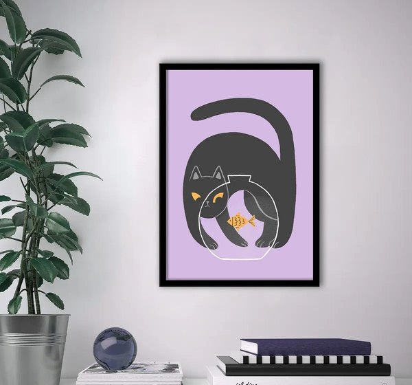 Постер Citydecor Кот и рыба 1 (21x30)