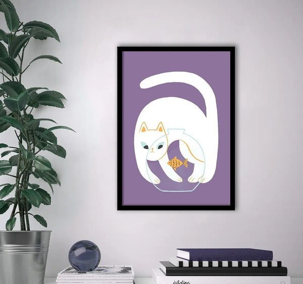 Постер Citydecor Кот и рыба 3 (21x30)