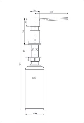 Дозатор для жидкого мыла Blantek ZK-01-ST (нержавеющая сталь)