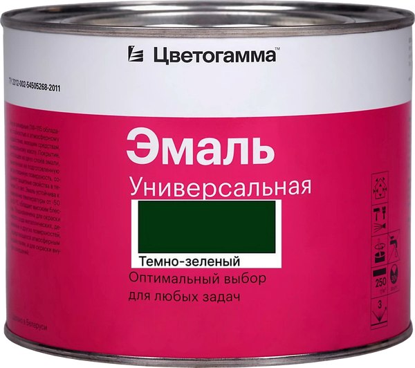Эмаль Цветогамма ПФ-115 ТУ (800г, темно-зеленый)