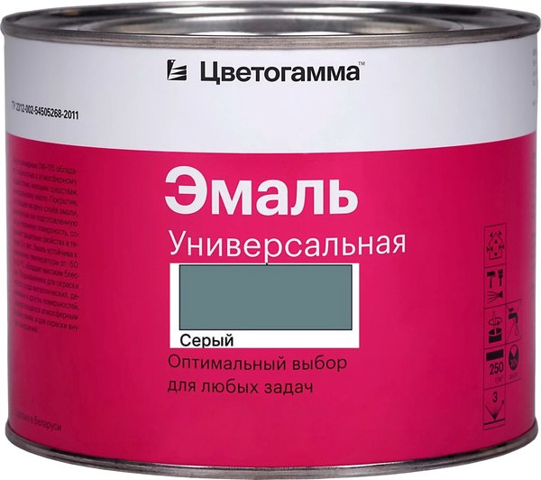 Эмаль Цветогамма ПФ-115 ТУ (800г, серый)