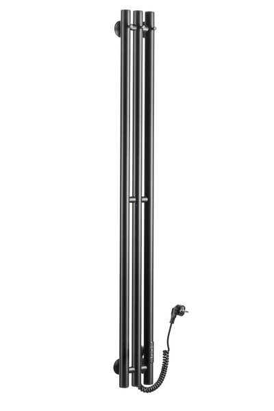 Полотенцесушитель электрический Ростела Мини 3 108x1500/3 (Ral 9005, с крючками, диммер) — фото 2