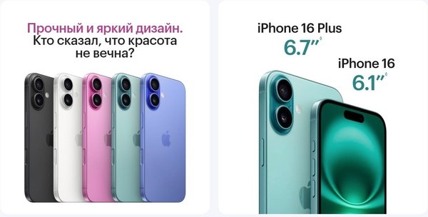 Смартфон Apple iPhone 16 256GB (черный)