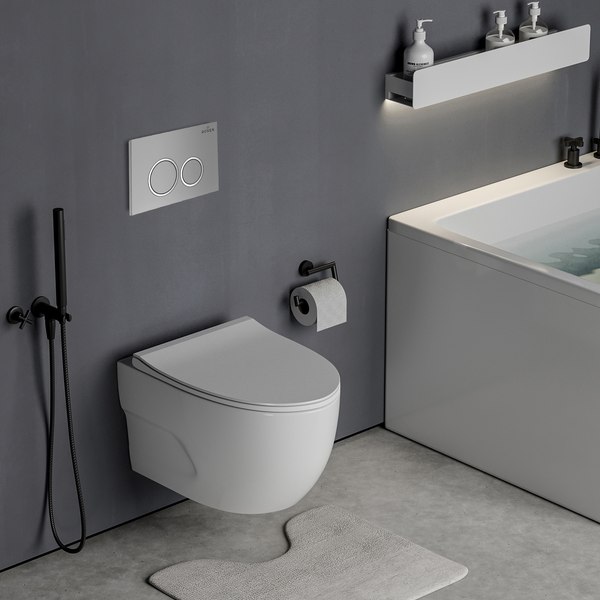Унитаз подвесной с инсталляцией Roxen StounFix Dual Fresh 531880