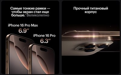 Смартфон Apple iPhone 16 Pro Max 256GB (пустынный титан)