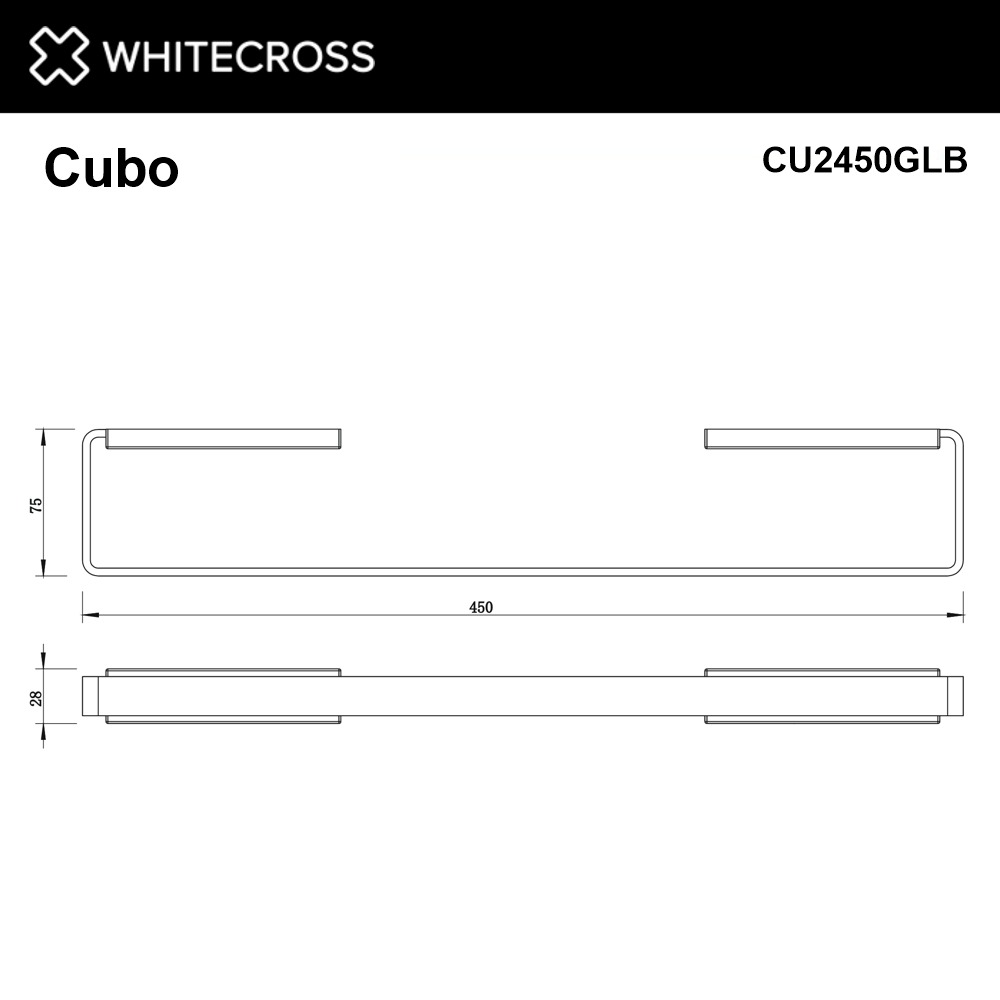 Держатель для полотенца Whitecross Cubo CU2450GLB