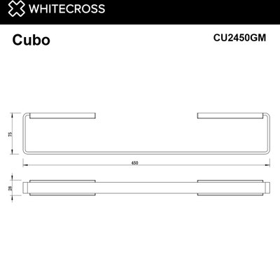 Держатель для полотенца Whitecross Cubo CU2450GM (оружейная сталь)