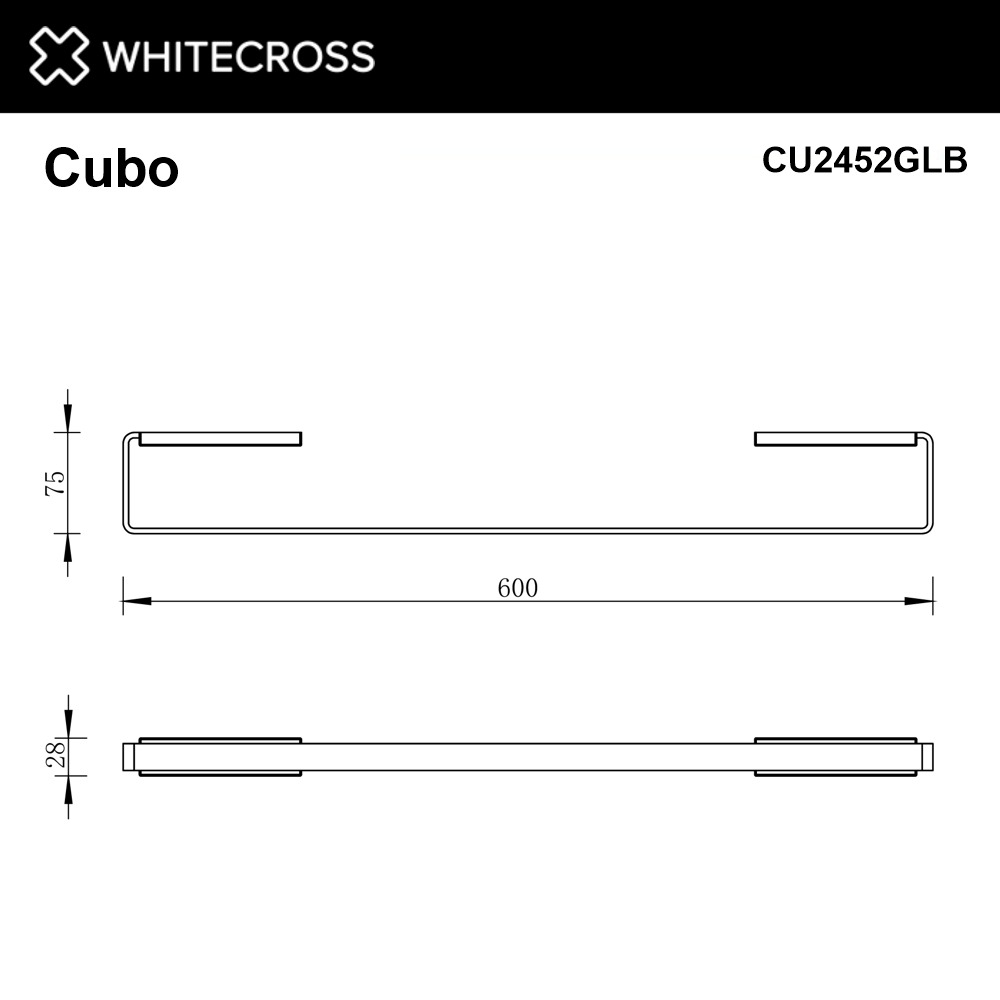 Держатель для полотенца Whitecross Cubo CU2452GLB