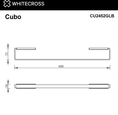 Держатель для полотенца Whitecross Cubo CU2452GLB (брашированное золото)