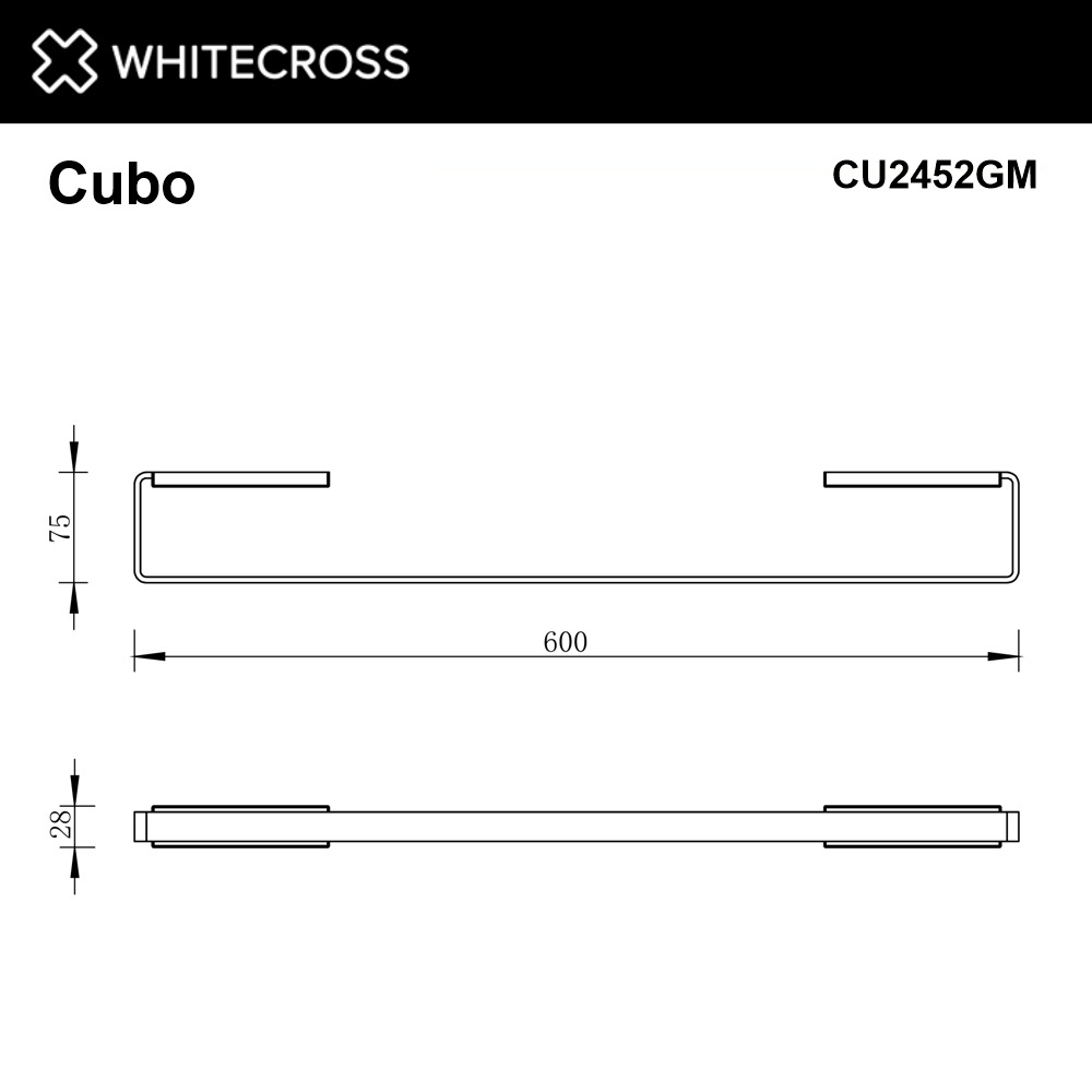 Держатель для полотенца Whitecross Cubo CU2452GM