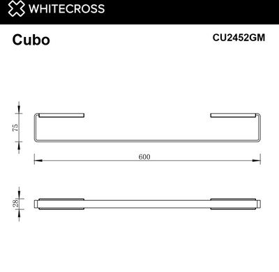 Держатель для полотенца Whitecross Cubo CU2452GM (оружейная сталь)